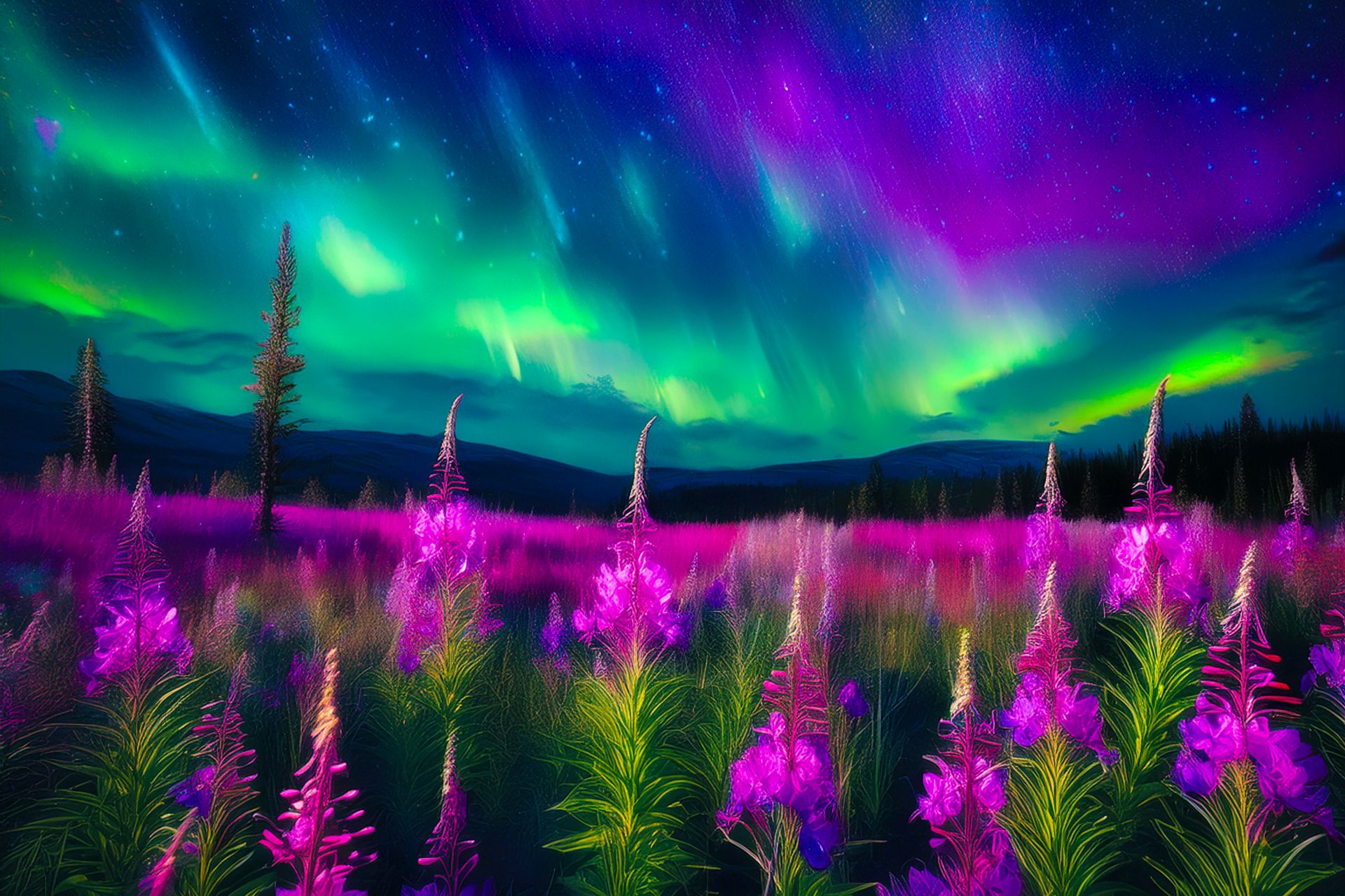 Fireweed At Night